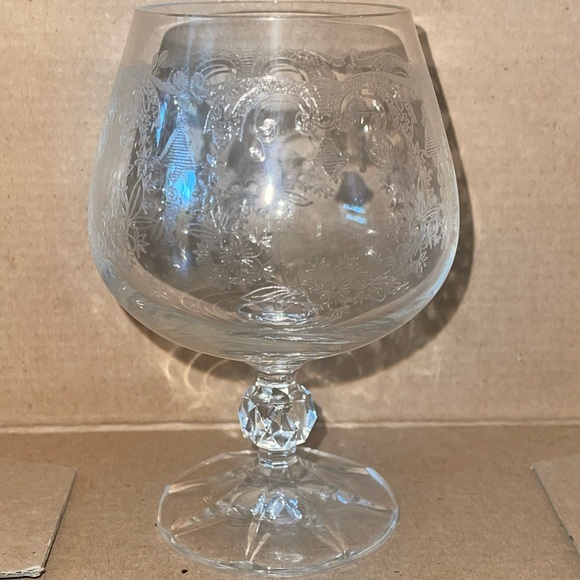 Set of 6 with box Cascade Bohemian Crystal Brandy Snifter Glasses 4 3/4" Vintage - Picture 6 of 14